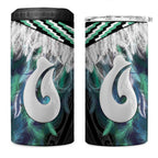 Aotearoa Korowai Motif 4 in 1 Can Cooler Tumbler Hei Matau Poutama Maori Pattern