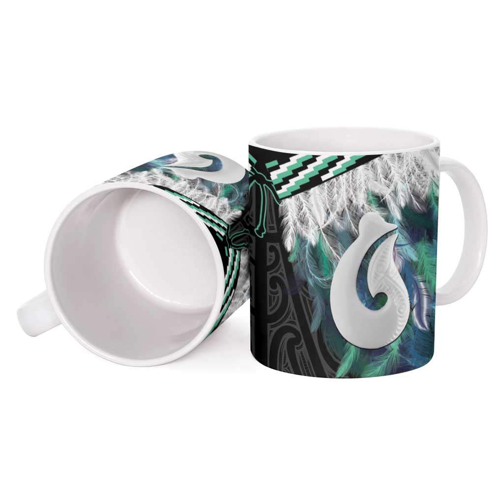 Aotearoa Korowai Motif Ceramic Mug Hei Matau Poutama Maori Pattern - Aussie Hoodie