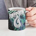 Aotearoa Korowai Motif Ceramic Mug Hei Matau Poutama Maori Pattern - Aussie Hoodie