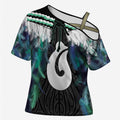 Aotearoa Korowai Motif Cross Shoulder Shirt Hei Matau Poutama Maori Pattern - Aussie Hoodie