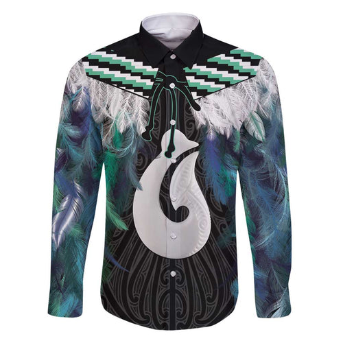 Aotearoa Korowai Motif Family Matching Mermaid Dress and Hawaiian Shirt Hei Matau Poutama Maori Pattern