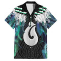Aotearoa Korowai Motif Family Matching Summer Maxi Dress and Hawaiian Shirt Hei Matau Poutama Maori Pattern