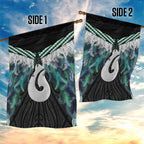 Aotearoa Korowai Motif Garden Flag Hei Matau Poutama Maori Pattern