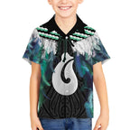 Aotearoa Korowai Motif Hawaiian Shirt Hei Matau Poutama Maori Pattern