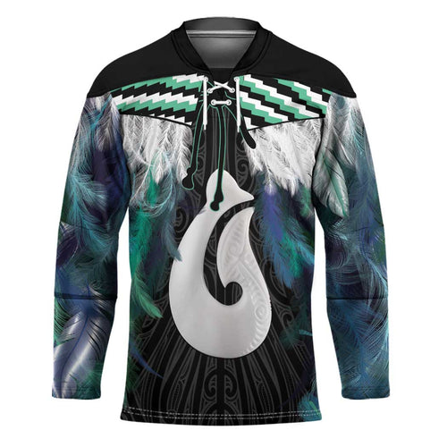 Aotearoa Korowai Motif Hockey Jersey Hei Matau Poutama Maori Pattern - Aussie Hoodie