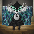 Aotearoa Korowai Motif Hooded Blanket Hei Matau Poutama Maori Pattern