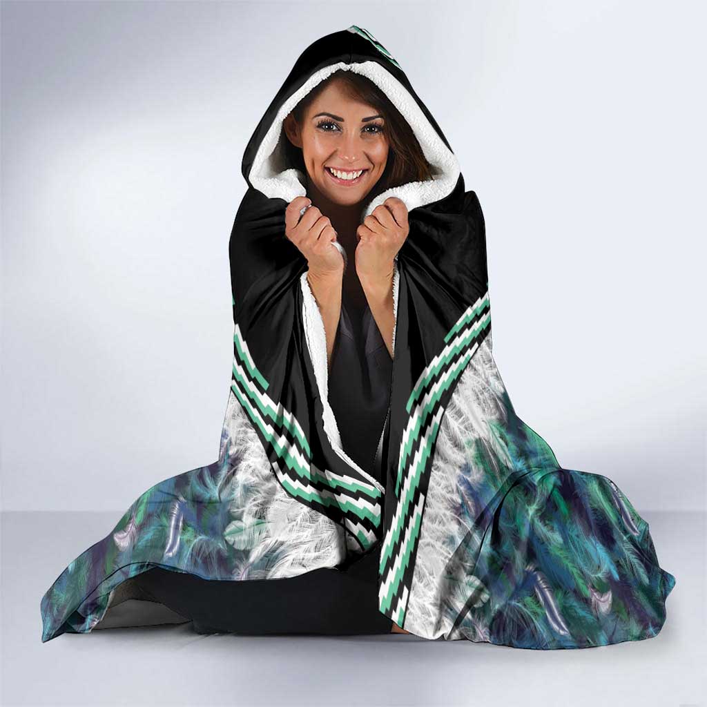 Aotearoa Korowai Motif Hooded Blanket Hei Matau Poutama Maori Pattern