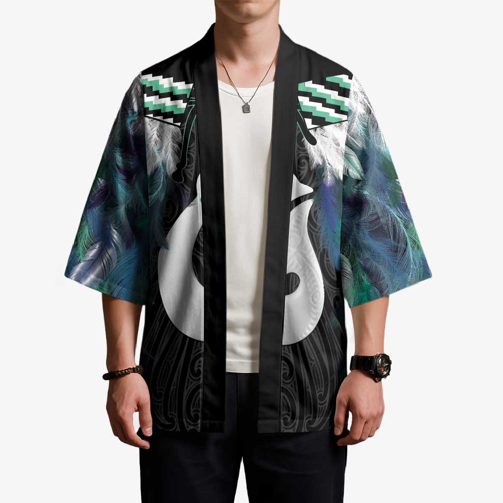 Aotearoa Korowai Motif Kimono Hei Matau Poutama Maori Pattern - Aussie Hoodie
