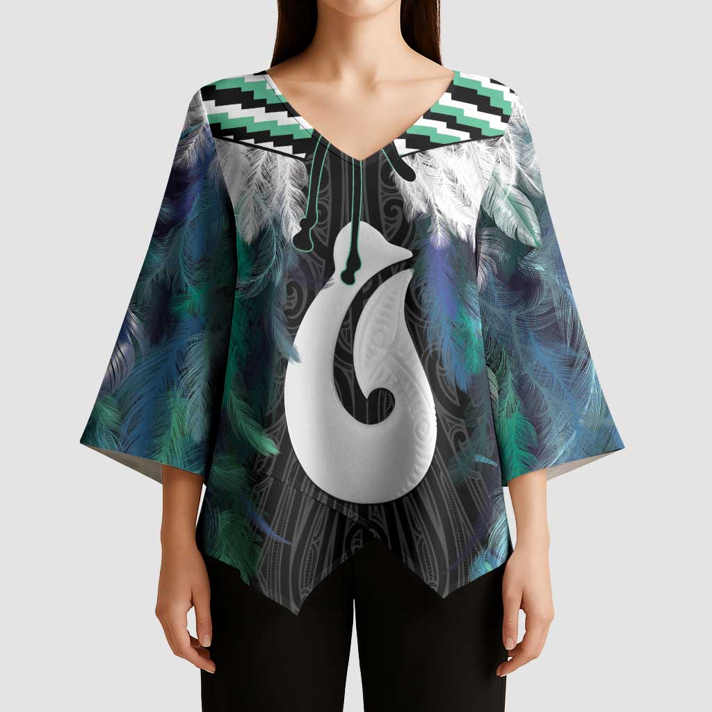 Aotearoa Korowai Motif Kimono Sleeve Blouse Hei Matau Poutama Maori Pattern - Aussie Hoodie