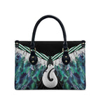 Aotearoa Korowai Motif Leather Bag Hei Matau Poutama Maori Pattern - Aussie Hoodie