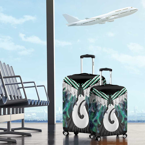 Aotearoa Korowai Motif Luggage Cover Hei Matau Poutama Maori Pattern