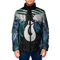 Aotearoa Korowai Motif Padded Jacket Hei Matau Poutama Maori Pattern - Aussie Hoodie