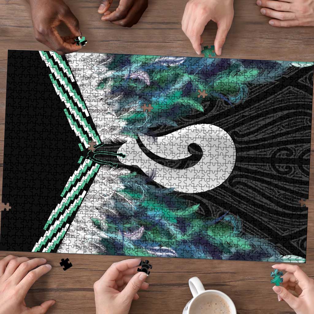 Aotearoa Korowai Motif Puzzle Hei Matau Poutama Maori Pattern - Aussie Hoodie