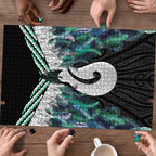 Aotearoa Korowai Motif Puzzle Hei Matau Poutama Maori Pattern - Aussie Hoodie