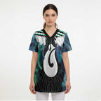 Aotearoa Korowai Motif Scrub Top Hei Matau Poutama Maori Pattern - Aussie Hoodie