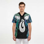 Aotearoa Korowai Motif Scrub Top Hei Matau Poutama Maori Pattern - Aussie Hoodie