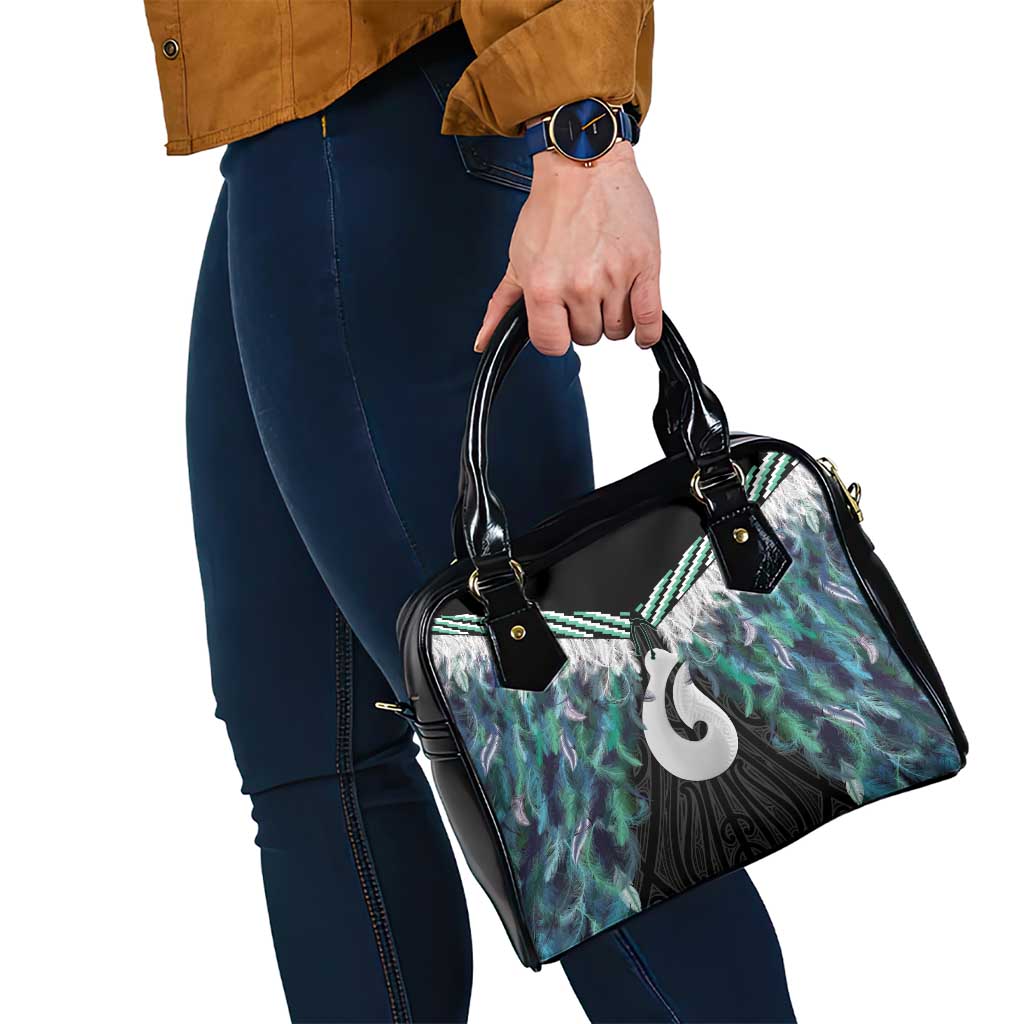 Aotearoa Korowai Motif Shoulder Handbag Hei Matau Poutama Maori Pattern