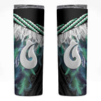 Aotearoa Korowai Motif Skinny Tumbler Hei Matau Poutama Maori Pattern