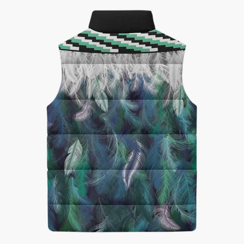Aotearoa Korowai Motif Sleeveless Puffer Jacket Hei Matau Poutama Maori Pattern - Aussie Hoodie
