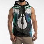 Aotearoa Korowai Motif Sleeveless Zip Hoodie Hei Matau Poutama Maori Pattern LT14