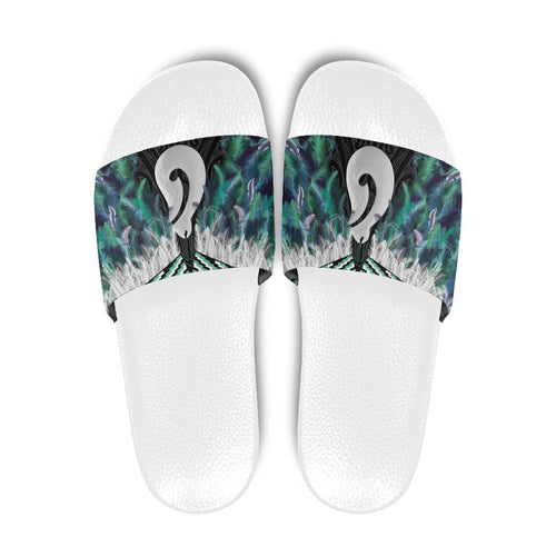 Aotearoa Korowai Motif Slide Sandals Hei Matau Poutama Maori Pattern - Aussie Hoodie