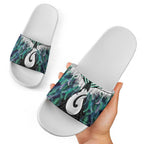 Aotearoa Korowai Motif Slide Sandals Hei Matau Poutama Maori Pattern - Aussie Hoodie