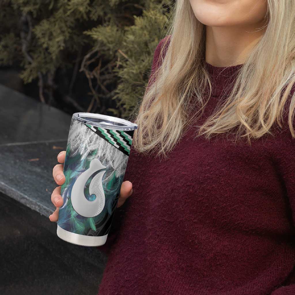 Aotearoa Korowai Motif Tumbler Cup Hei Matau Poutama Maori Pattern