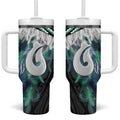 Aotearoa Korowai Motif Tumbler With Handle Hei Matau Poutama Maori Pattern