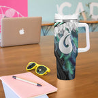 Aotearoa Korowai Motif Tumbler With Handle Hei Matau Poutama Maori Pattern