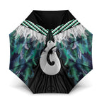 Aotearoa Korowai Motif Umbrella Hei Matau Poutama Maori Pattern - Aussie Hoodie