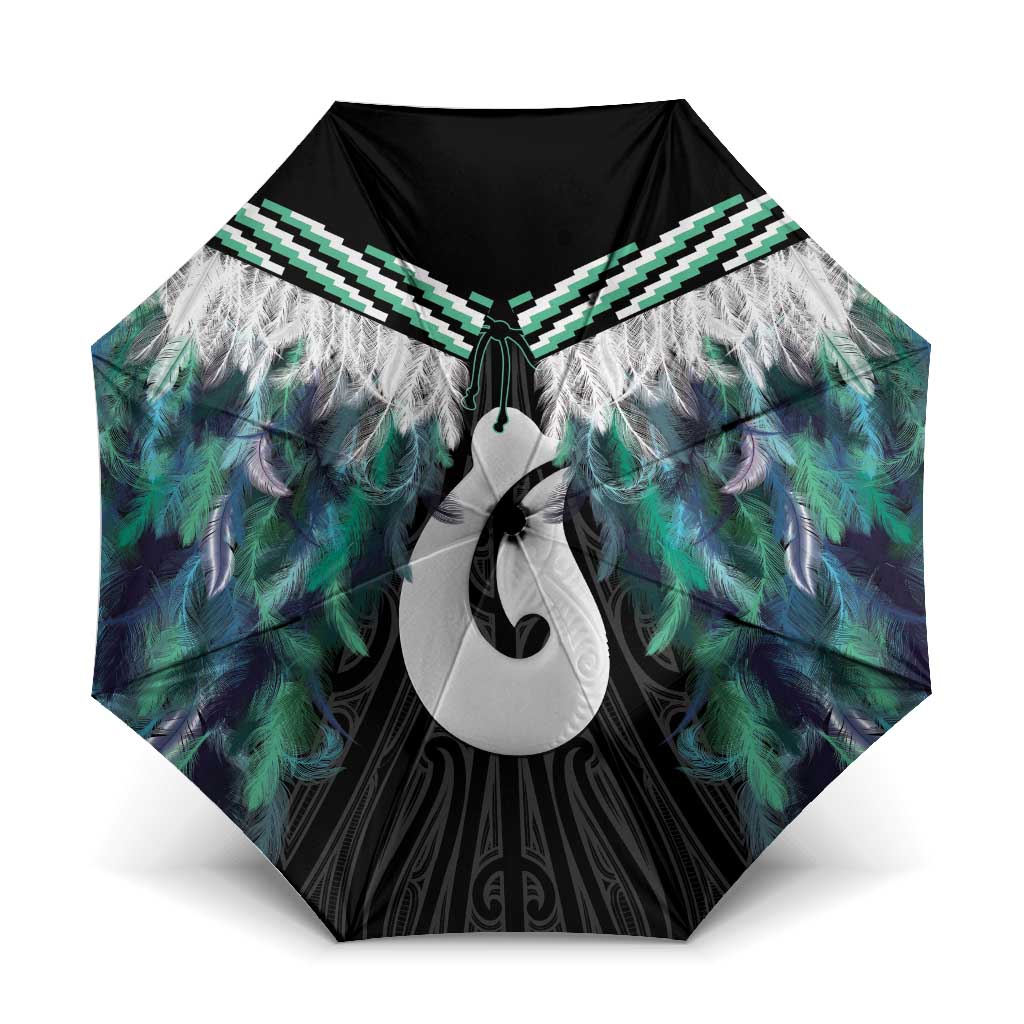 Aotearoa Korowai Motif Umbrella Hei Matau Poutama Maori Pattern - Aussie Hoodie