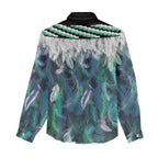 Aotearoa Korowai Motif Women Casual Shirt Hei Matau Poutama Maori Pattern