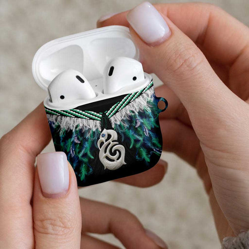 Aotearoa Korowai Motif AirPods Case Hei Manaia Poutama Maori Pattern - Aussie Hoodie