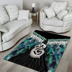 Aotearoa Korowai Motif Area Rug Hei Manaia Poutama Maori Pattern