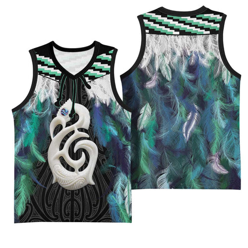 Aotearoa Korowai Motif Basketball Jersey Hei Manaia Poutama Maori Pattern - Aussie Hoodie
