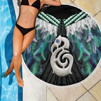 Aotearoa Korowai Motif Beach Blanket Hei Manaia Poutama Maori Pattern