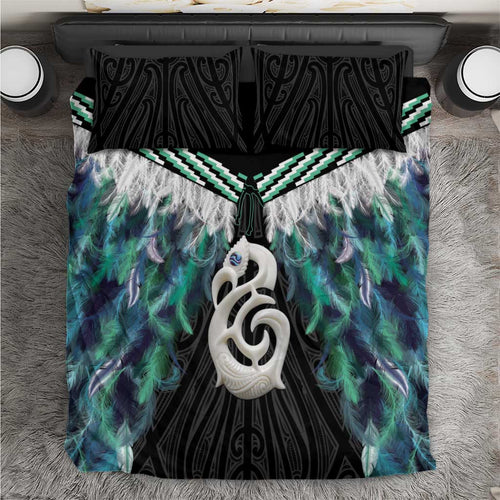 Aotearoa Korowai Motif Bedding Set Hei Manaia Poutama Maori Pattern