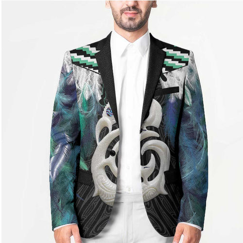 Aotearoa Korowai Motif Blazer Hei Manaia Poutama Maori Pattern - Aussie Hoodie