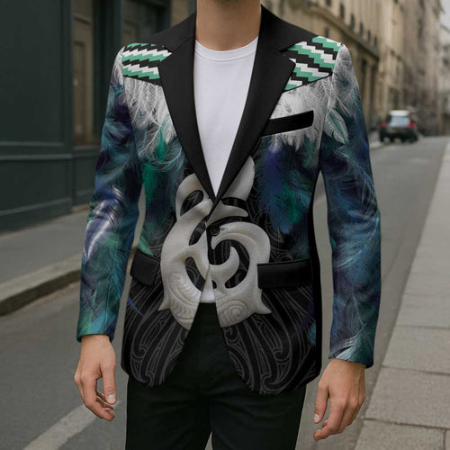 Aotearoa Korowai Motif Blazer Hei Manaia Poutama Maori Pattern - Aussie Hoodie