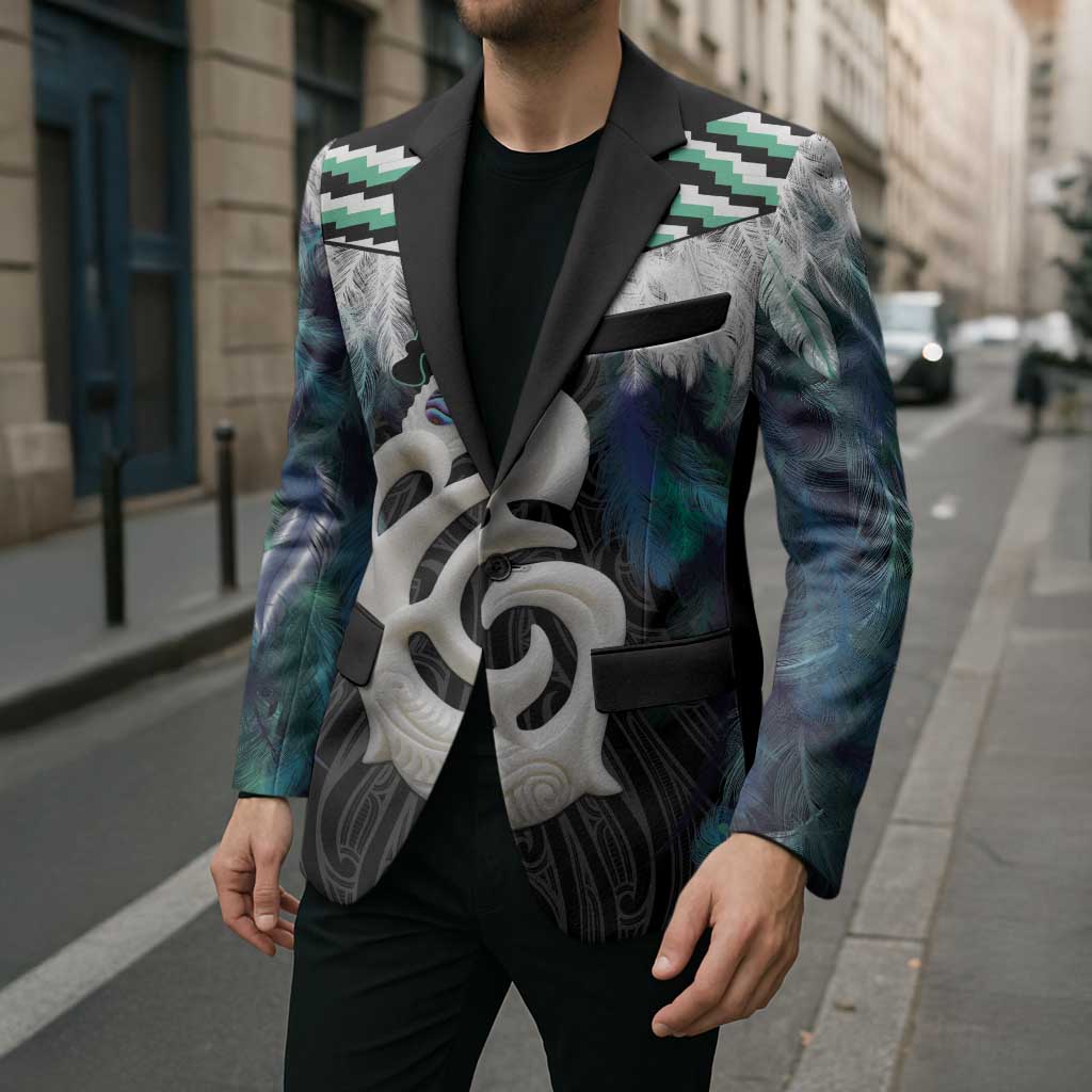 Aotearoa Korowai Motif Blazer Hei Manaia Poutama Maori Pattern - Aussie Hoodie