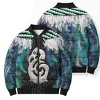 Aotearoa Korowai Motif Bomber Puffer Jacket Hei Manaia Poutama Maori Pattern - Aussie Hoodie