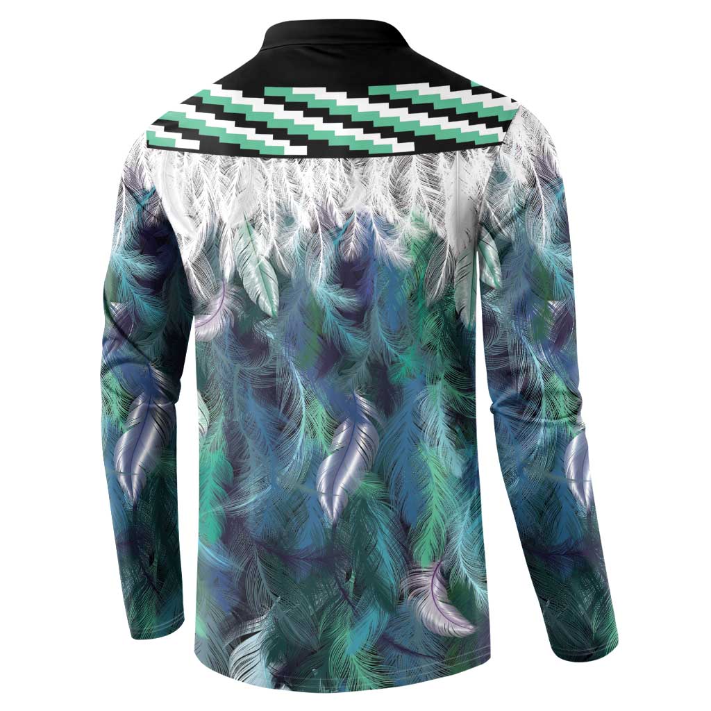 Aotearoa Korowai Motif Button Sweatshirt Hei Manaia Poutama Maori Pattern