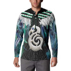 Aotearoa Korowai Motif Button Sweatshirt Hei Manaia Poutama Maori Pattern