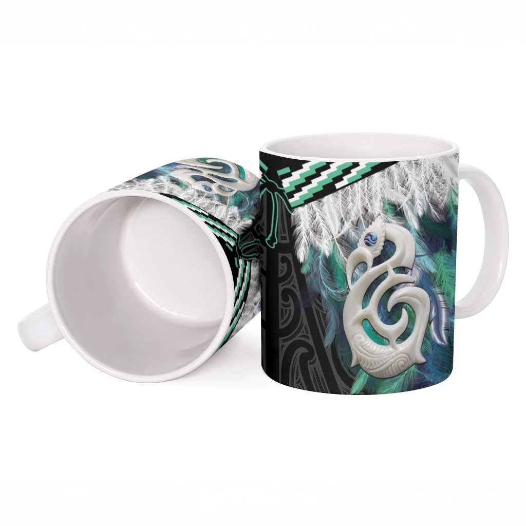 Aotearoa Korowai Motif Ceramic Mug Hei Manaia Poutama Maori Pattern - Aussie Hoodie