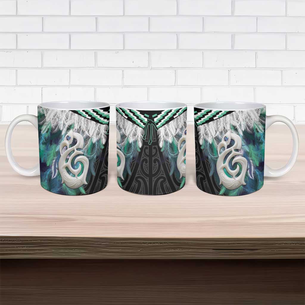 Aotearoa Korowai Motif Ceramic Mug Hei Manaia Poutama Maori Pattern - Aussie Hoodie