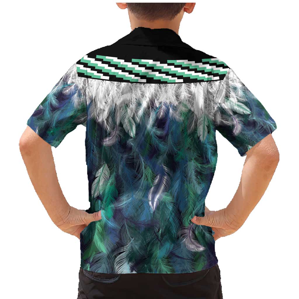 Aotearoa Korowai Motif Family Matching Mermaid Dress and Hawaiian Shirt Hei Manaia Poutama Maori Pattern