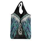 Aotearoa Korowai Motif Grocery Bag Hei Manaia Poutama Maori Pattern