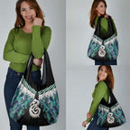 Aotearoa Korowai Motif Grocery Bag Hei Manaia Poutama Maori Pattern