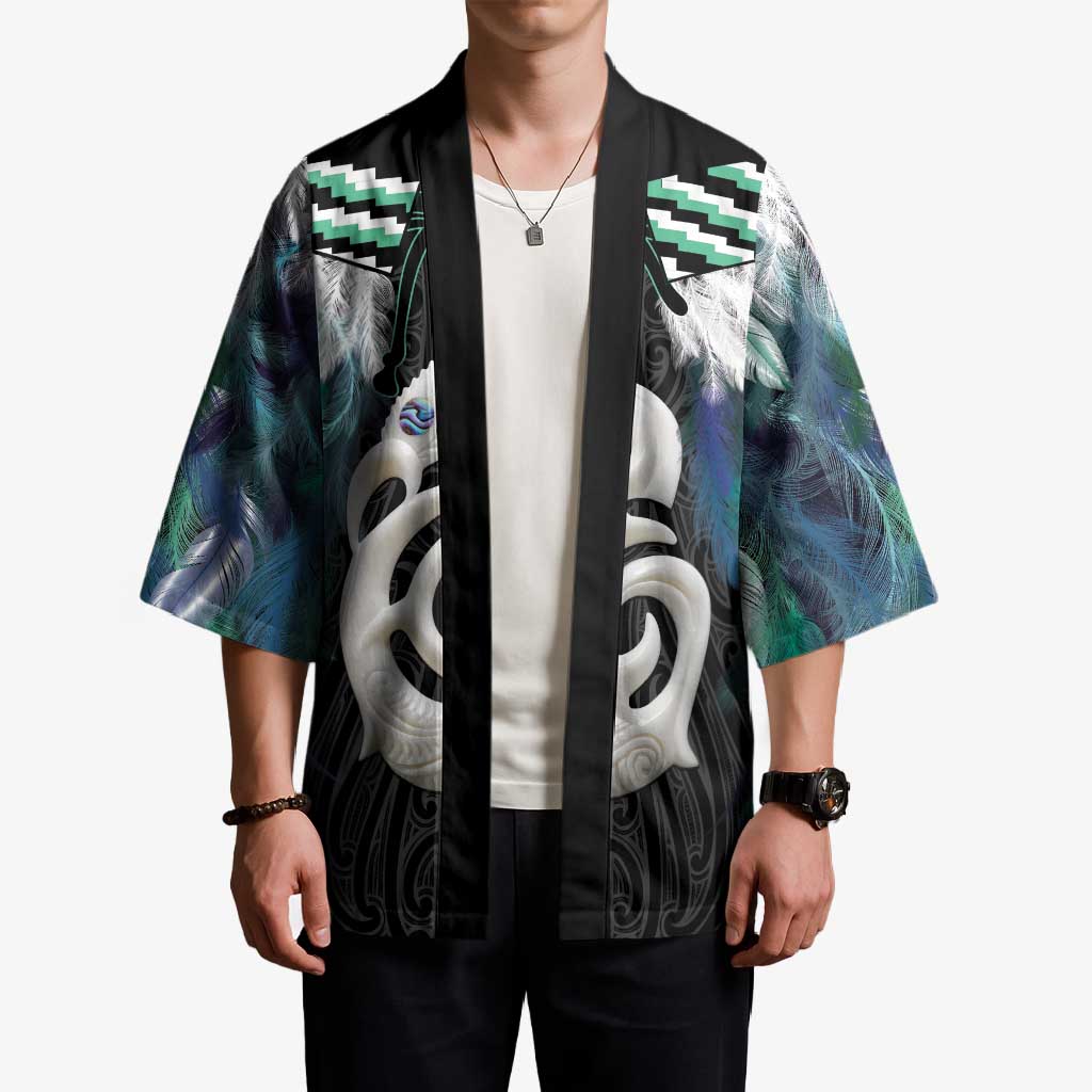 Aotearoa Korowai Motif Kimono Hei Manaia Poutama Maori Pattern - Aussie Hoodie