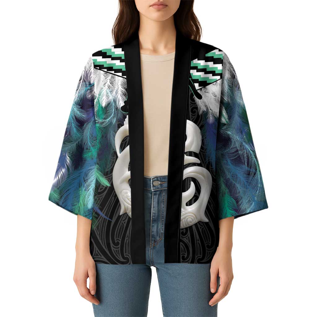 Aotearoa Korowai Motif Kimono Hei Manaia Poutama Maori Pattern - Aussie Hoodie